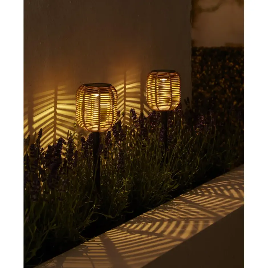 Solar priklamp rattan set van 2 5LM patio