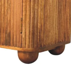 Solis Geribbelde Dressoir, 2 Deuren en 2 Planken, Lichtbruin