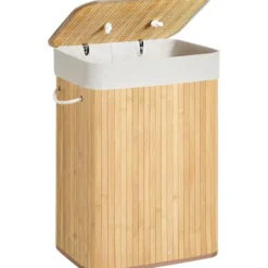 Songmics - Bamboe Opbergmand/ Wasmand - 72L - Naturel - EV