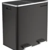 Songmics Prullenbak Met 2 Compartimenten - 2 x 30 L - Met Zwart