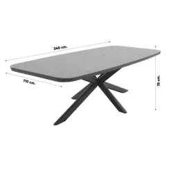 Soreno deens ovale tuintafel 240x110 cm. - Licht grijs