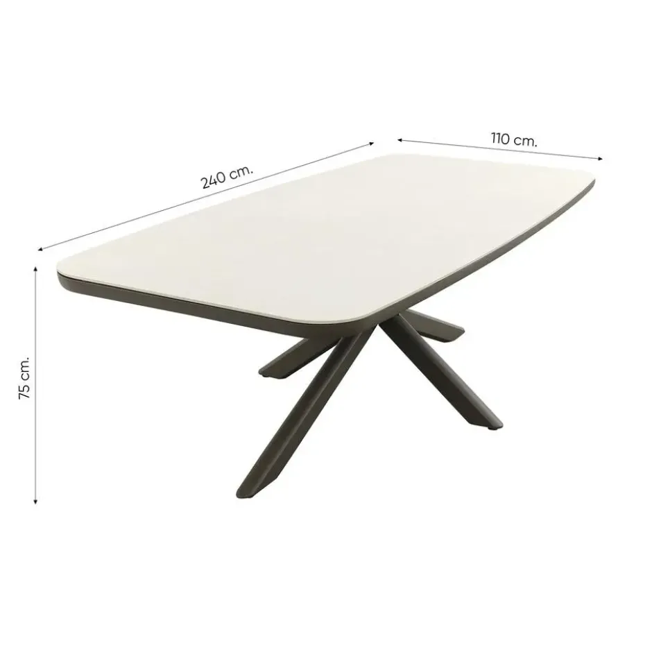 Soreno deens ovale tuintafel 240x110 cm. - Terre