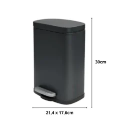 Spirella Pedaalemmer Venice - zwart - 5L - metaal - 21 x 30 cm