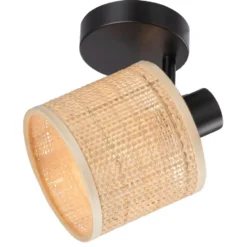 Spot Romana - naturel/mat zwart - 17xØ13 cm