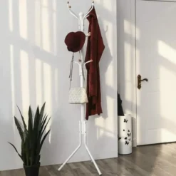 Staande Kapstok met 12 Haken - Metaal/ Beuken - Zwart