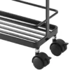 Stalen trolley op wielen - Zwart - 12x38x66 cm