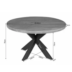 StarFurn - Eettafel Dakota rond ø140 cm - naturel