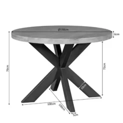 StarFurn - Eettafel Dakota rond ø130 cm - naturel