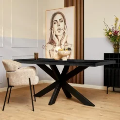 StarFurn - Eettafel Denver 160 cm rechthoek - zwart