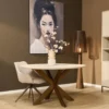 StarFurn - Eettafel Madison ø150 cm - zand/brons