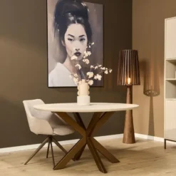 StarFurn - Eettafel Madison ø150 cm - zand/brons
