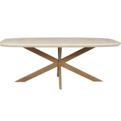 StarFurn - Eettafel Madison 160 cm Deens Ovaal - zand/brons