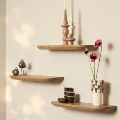 StarFurn - Gusta wandplank set van 3 - licht mangohout