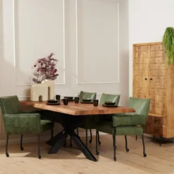 StarFurn - Rechthoekige boomstamtafel Boston - 220 cm - naturel
