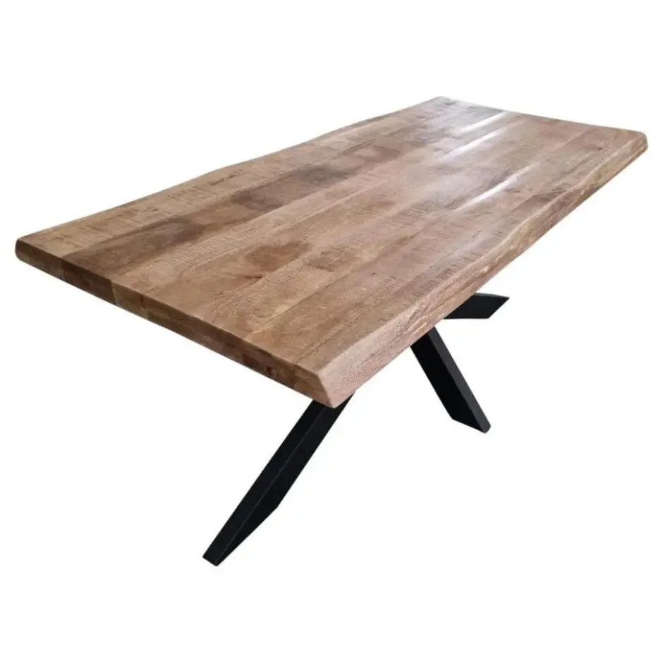 StarFurn - Rechthoekige boomstamtafel Boston - 220 cm - naturel