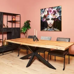 StarFurn - Rechthoekige boomstamtafel Live Edge - 240 cm - naturel