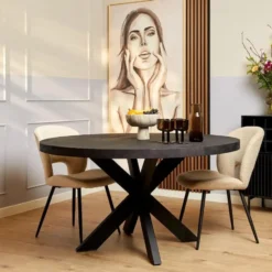 StarFurn - Ronde eettafel Denver - ø120 cm - zwart