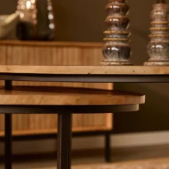 StarFurn - Salontafel Madison ø70 cm set van 2 - naturel