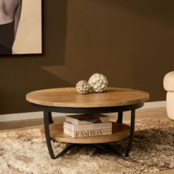 StarFurn - Salontafel Paras ø90 cm - licht mangohout