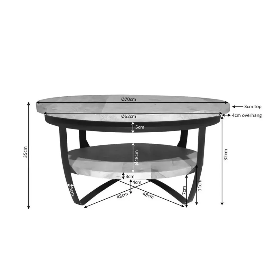 StarFurn - Salontafel Paras ø70 cm - licht mangohout