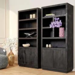 StarFurn - Vakkenkast Brussel 90 cm - zwart