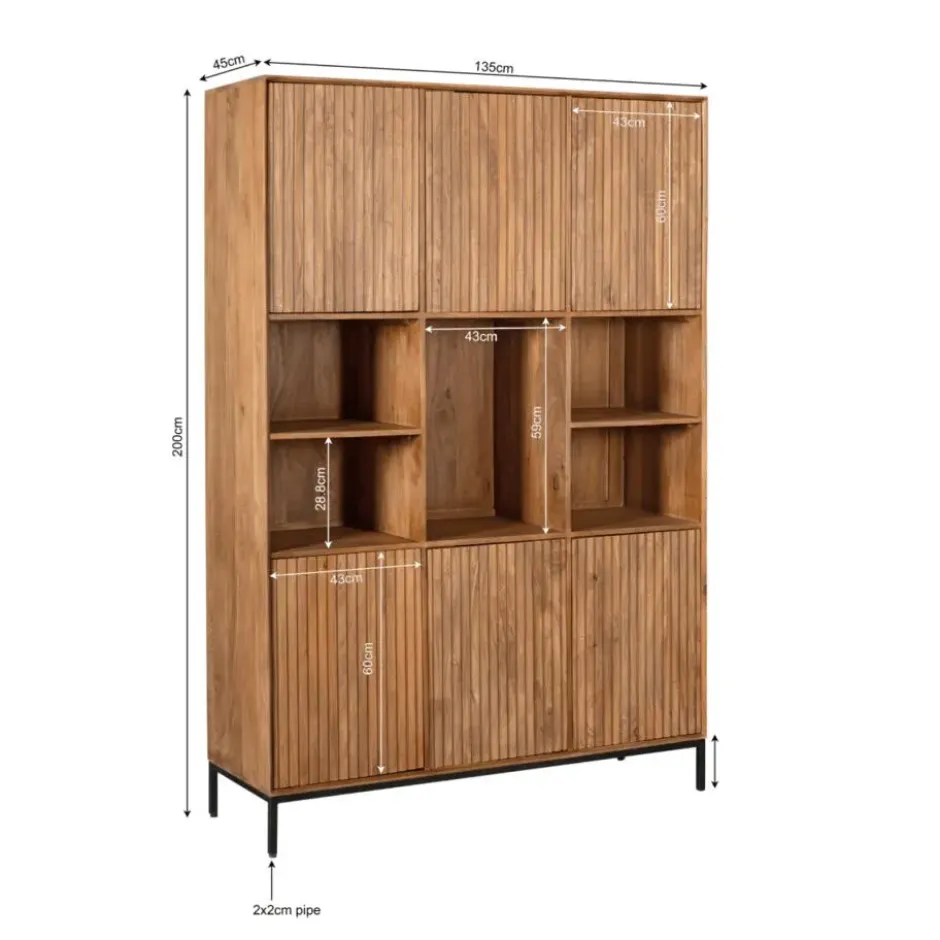 StarFurn - Vakkenkast Madison XL 135 cm - naturel