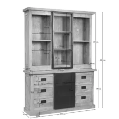 StarFurn - Vitrinekast Noa 160 cm - naturel