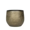 Steege Plantenpot - keramiek - goud metaal look - 15 x 13 cm