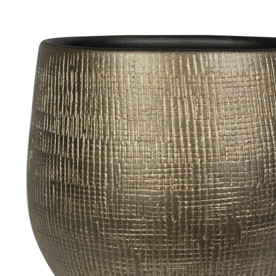 Steege Plantenpot - modern design - goudkleurig - 32 x 32 cm