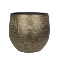 Steege Plantenpot - modern design - goudkleurig - 32 x 32 cm