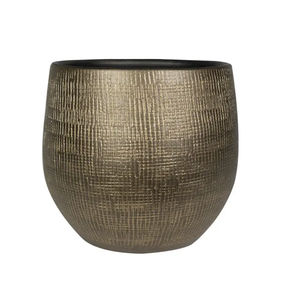 Steege Plantenpot - modern design - goudkleurig - 32 x 32 cm