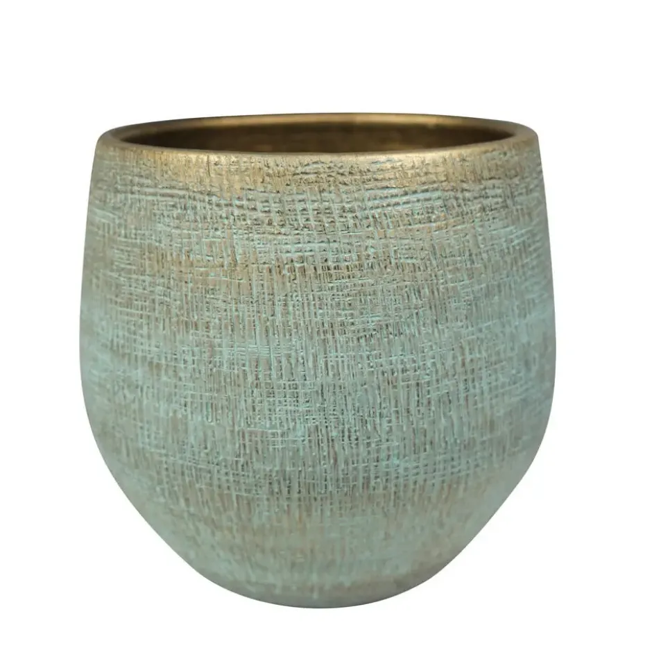 Steege Plantenpot - moderne look - blauw - 26 x 25 cm