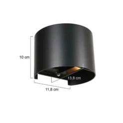 Steinhauer Buitenlamp Curve - 2 lichts - zwart - 13.8x10 cm