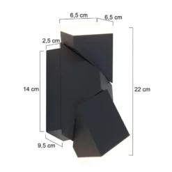 Steinhauer Buitenlamp 1507zw - 2 lichts - zwart - 22x6.5 cm