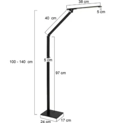 Steinhauer Vloerlamp serenade - zwart - 24x140 cm