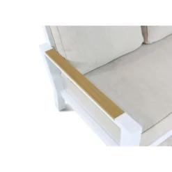 Stoel en Bank Loungeset 5 personen Aluminium/Polywood (teakfinish) Wit