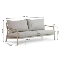 Stoel en Bank Loungeset 5 personen Rope Grijs Coco Sevilla