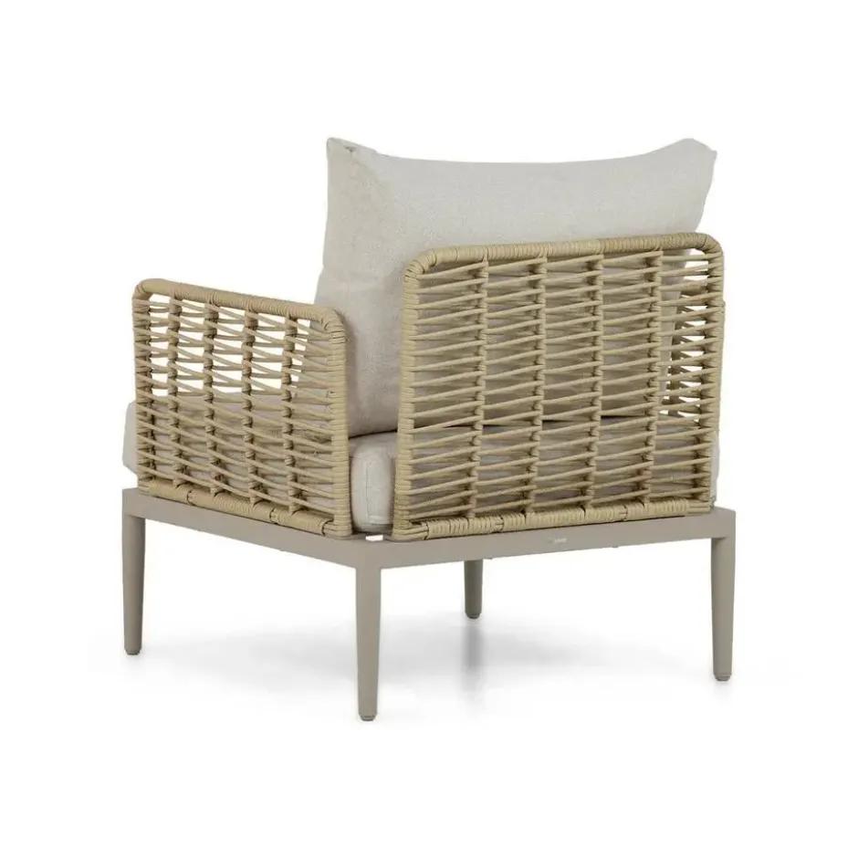 Stoel en Bank Loungeset 4 personen Wicker/Aluminium/Aluminium/wicker Taupe