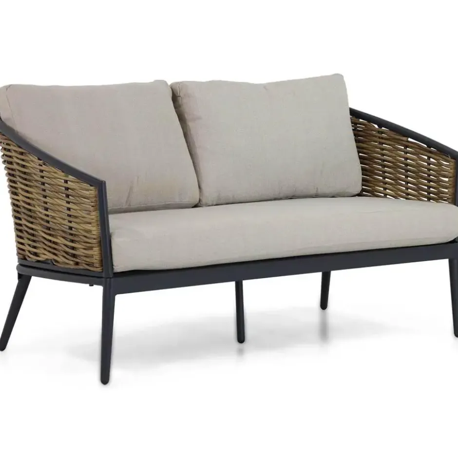 Stoel en Bank Loungeset 4 personen Aluminium/wicker Grijs Lifestyle Garden
