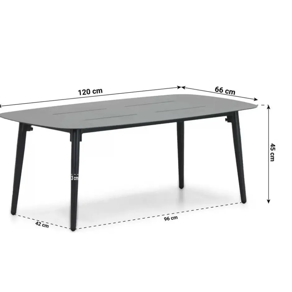 Stoel en Bank Loungeset 4 personen Aluminium/wicker Grijs Lifestyle Garden