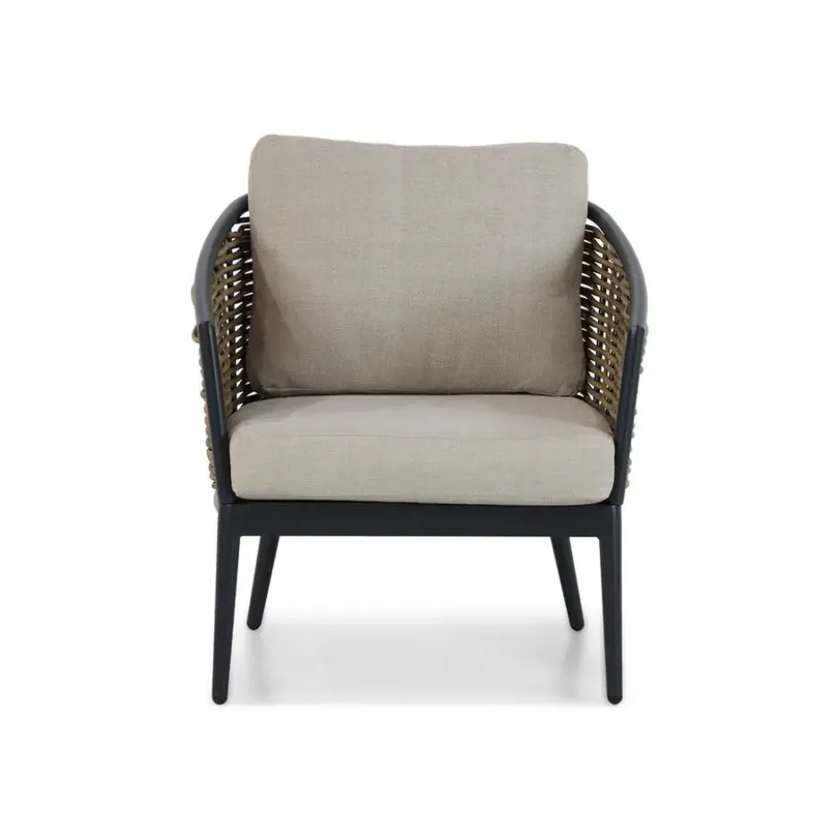 Stoel en Bank Loungeset 4 personen Aluminium/wicker Grijs Lifestyle Garden