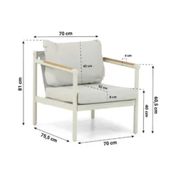 Stoel en Bank Loungeset 5 personen Aluminium Taupe Lifestyle Garden Furniture