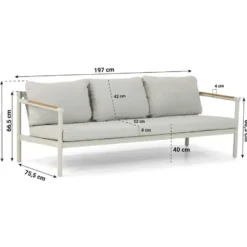 Stoel en Bank Loungeset 5 personen Aluminium Taupe Lifestyle Garden Furniture