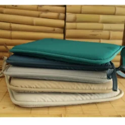 Stof Textile Home stoelkussens - petrolblauw - 38 x 38 x 3 cm
