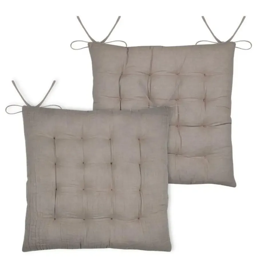 Stof Textile stoelkussen - beige - 38 x 38 x 4 cm