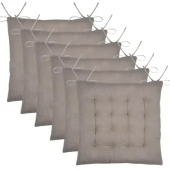 Stof Textile stoelkussen - beige - 38 x 38 x 4 cm