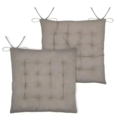 Stof Textile stoelkussen - beige - 38 x 38 x 4 cm