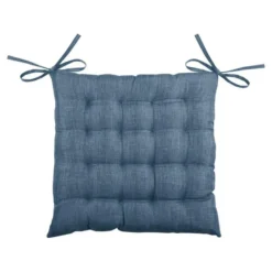 Stof Textile stoelkussen - blauw - 40 x 40 x 4 cm