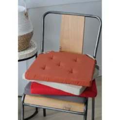 Stof Textile stoelkussen - groen - 38 x 38 x 4 cm