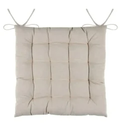 Stof Textile stoelkussens - beige - 38 x 38 x 3.5 cm